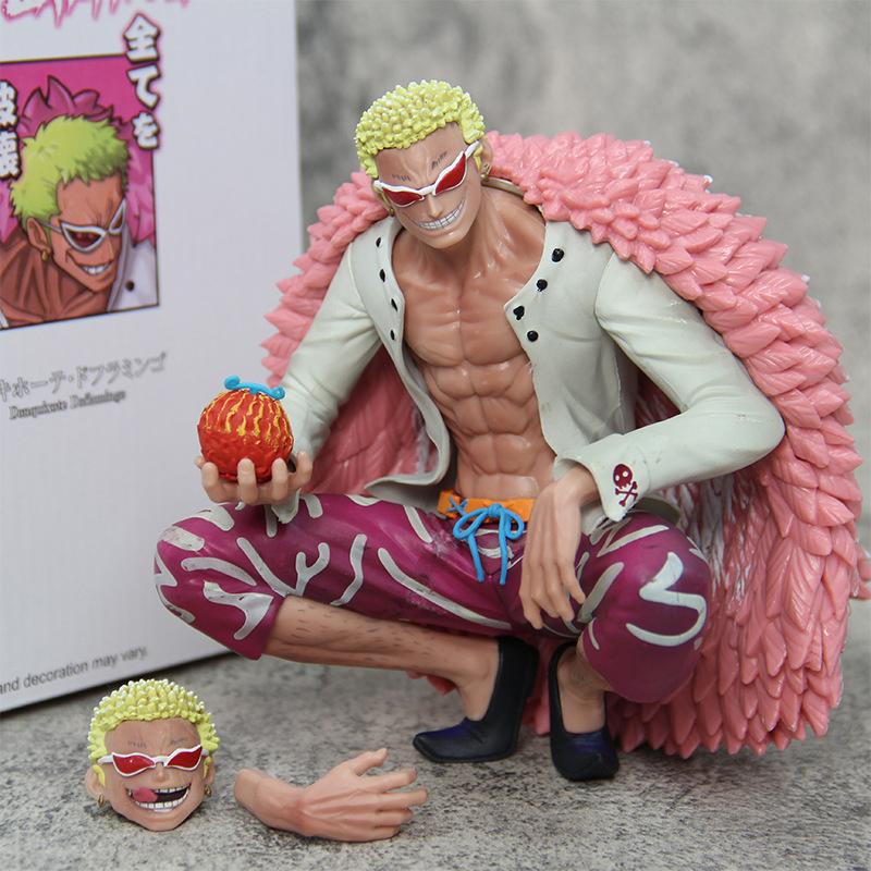 15cm Anime One Pie Figures Oka Shichibukai Donquixote Doflamingo Action Figure PVC Collection Gk Devil Fruit Statue Model Toys