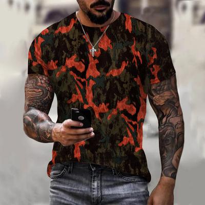 Tricou cu Imprimare Digitală 3D pentru Adolescenți și Bărbați Top cu Mânecă Scurtă Versatil Respirabil
