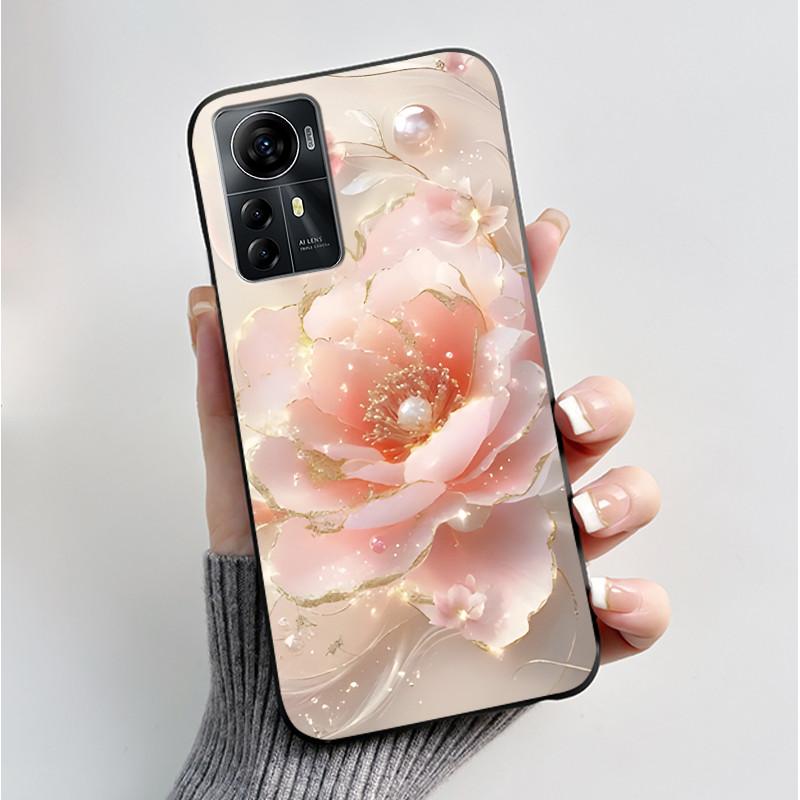Für ZTE Blade A72S A7050 Hülle Für ZTE Blade V41 Smart Cover Luxus Mode Schmetterling Blume Silikon Weich Schwarz TPU Stoßfänger Schale