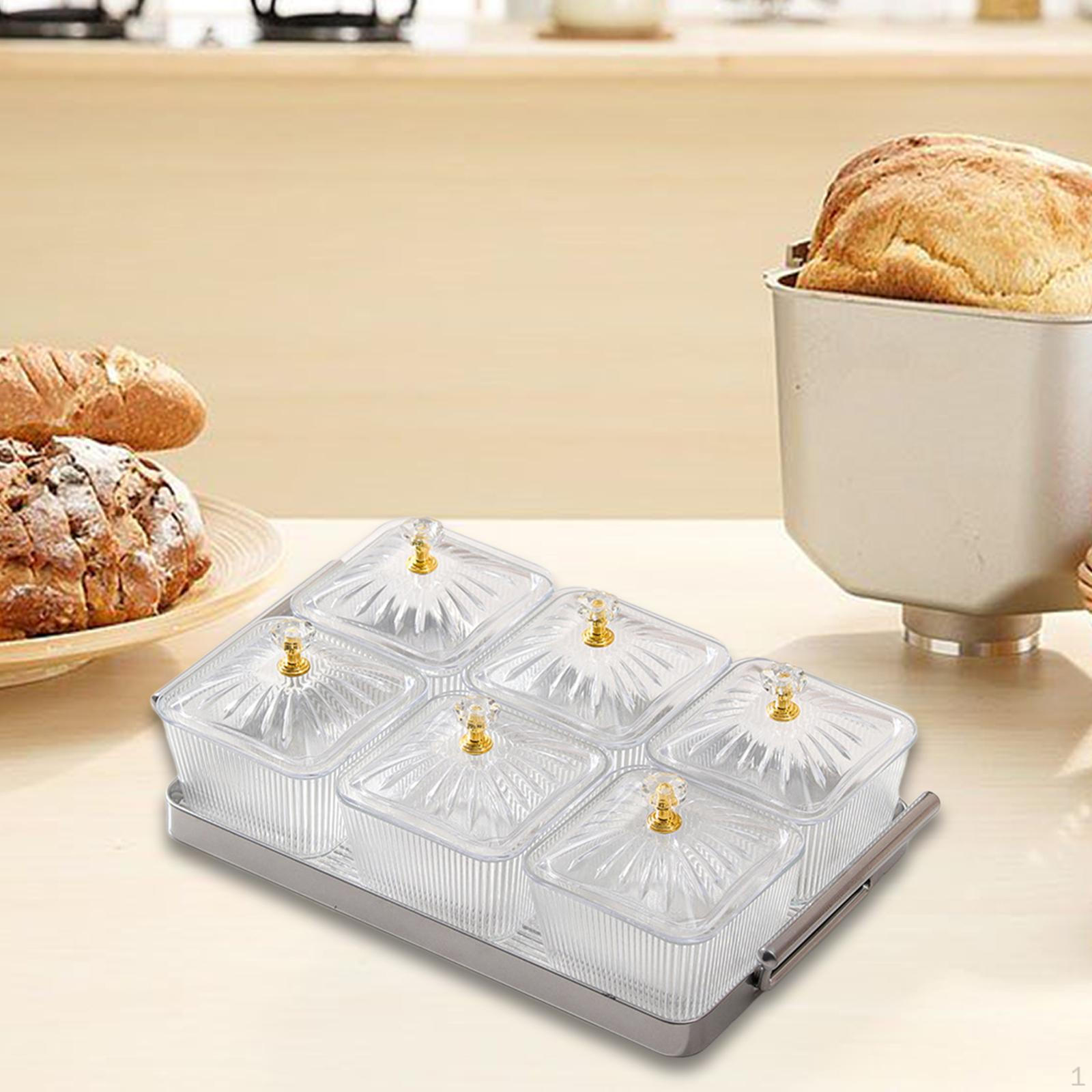 

Акриловые миски для закусок, сервировочные блюда, 6 съемных маленьких квадратных гаек для Clear