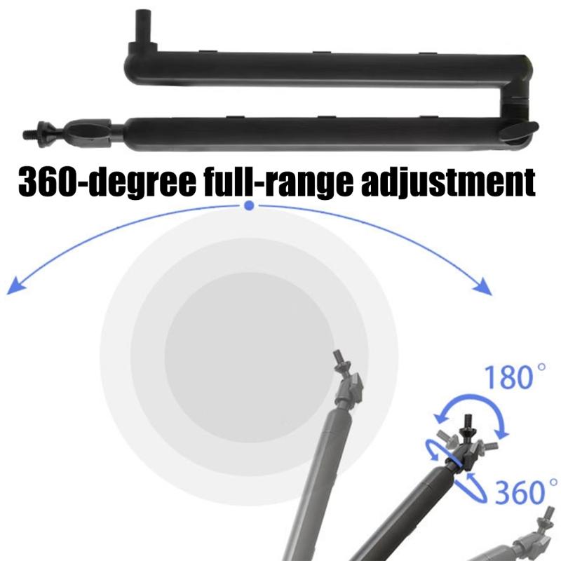 Foldable Portable Aluminum Mic Boom Stand Shake Proof Design Compatible for Smartphones Tablets Podcast Studio Use