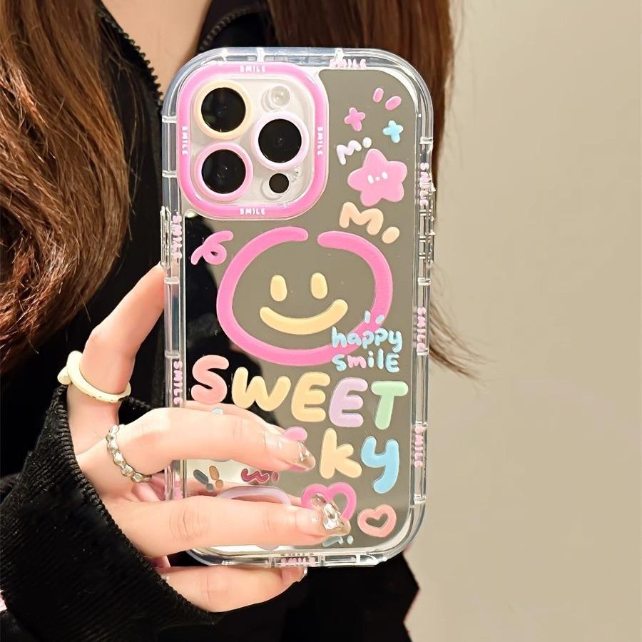 

Милый мультяшный чехол для мобильного телефона Apple IPhone16promax зеркальный 15 защитный чехол 14plus противоударный Apple 13PROMAX
