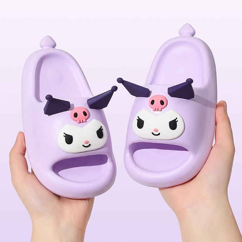 

Children s Summer Sandals for Girls EVA Cute cartoon slippers with a stepping-on-feces feel for home and bathroom use, non-slip and odor-resistant 24-25Inner Length16.5CM фиолетовый