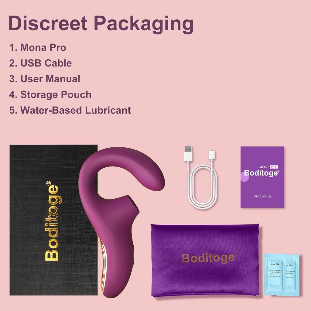 Clitoral Sucking Vibrator for Women, 2-in-1 G Spot Sucker & Dildo Vibrators with 10 Suctions & Vibrations, Waterproof Flexible Finger Anal Nipple