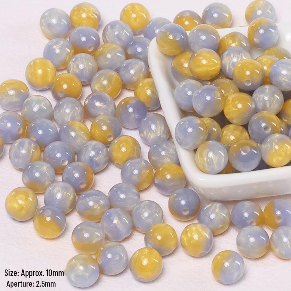 8-12mm Two-Color Iridescent Resin Beads for DIY Jewelry Making