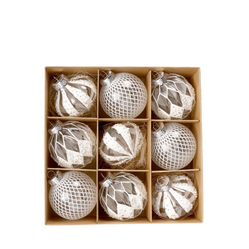 

9 шт., рождественские шары, украшения для рождественской елки-елочные украшения, большой подвесной шар для праздничной свадьбы, вечеринки белый