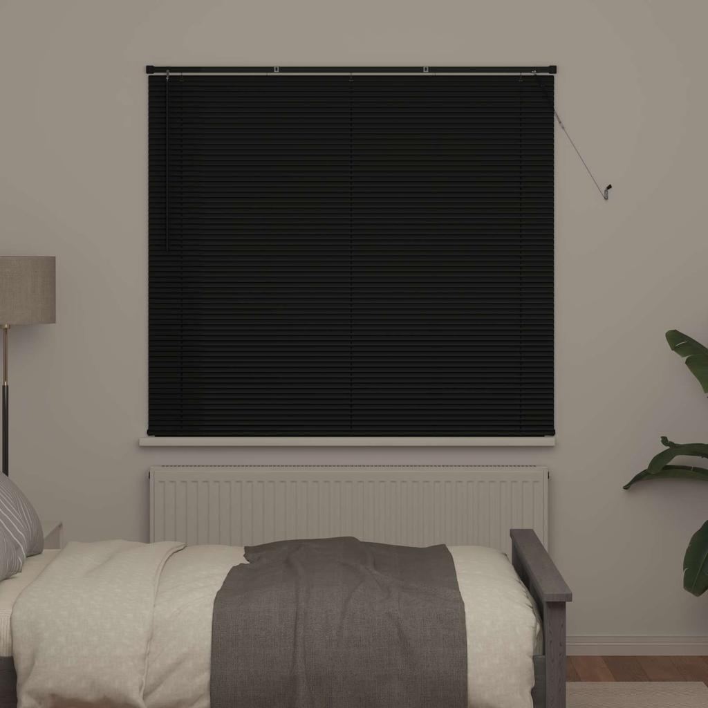 Black Venetian Blind 150 x 140 cm 25 mm PVC