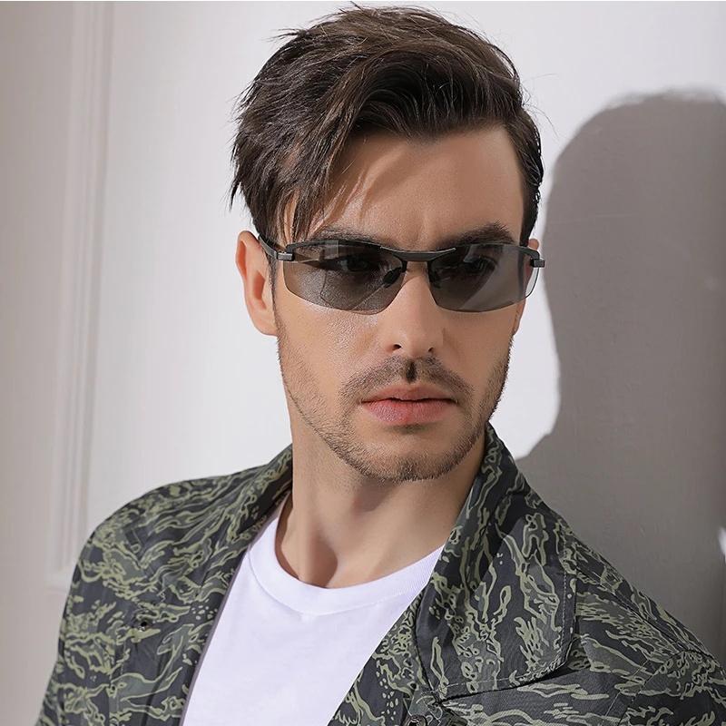 Photochromic Polarized Sunglasses Men Sunglasses Anti Glare UV400 Glasses Outdoors Fishing Driving Goggles