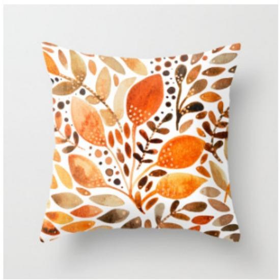 New Flower Plant Peach Velvet Pillow Case Sofa Pillow Car Cushion