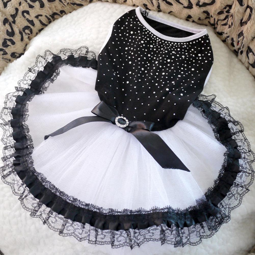 Durable Dog Dress Bow-knot Stylish Cotton Pet Dog Cat Puppy Spot Princess Dress Pet Princess Skirt Princess Style