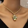 Shiny Rhinestone Cheetah Pendant Necklace - Hip Hop Punk Style for Women