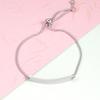 Mirror Titanium Steel Long Rectangular Engravable Bracelet with Adjustable Box Chain