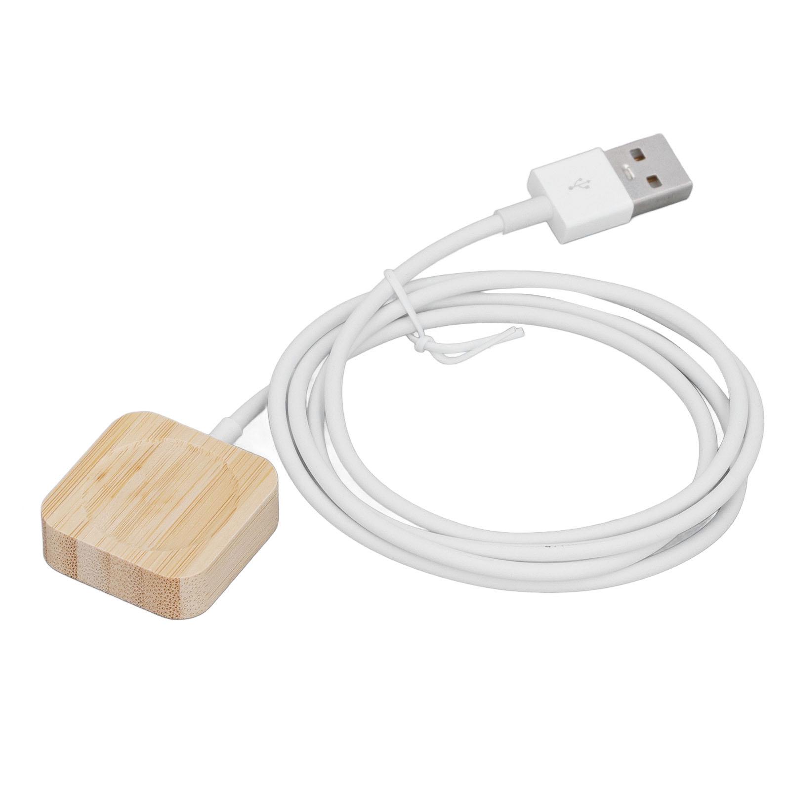 

Смотреть Беспроводное Зарядное Устройство Портативное Бамбуковое Магнитное Кабель для Зарядки Смарт-часов для IOS Watch S9 8 7 6 5