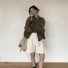 Army Green High-Waist Stand-Collar Windbreaker - New Autumn and Spring Style Jacket