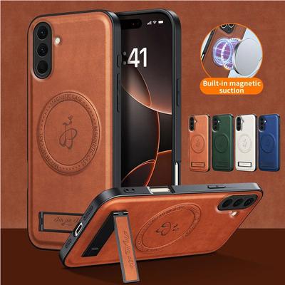 Για Magsafe Δερμάτινη Θήκη Σταντ για Samsung A56 A36 A26 A16 A06 A55 A35 A54 Μαγνητικό Κάλυμμα Αντικραδασμική Πλήρης Προστασία Κάλυμμα Τηλεφώνου