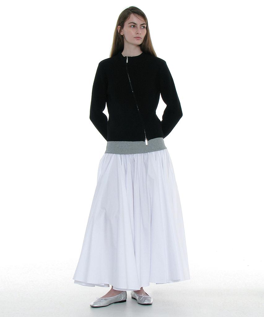 Partimento Woman Voluminous Flare Maxi Skirt_White