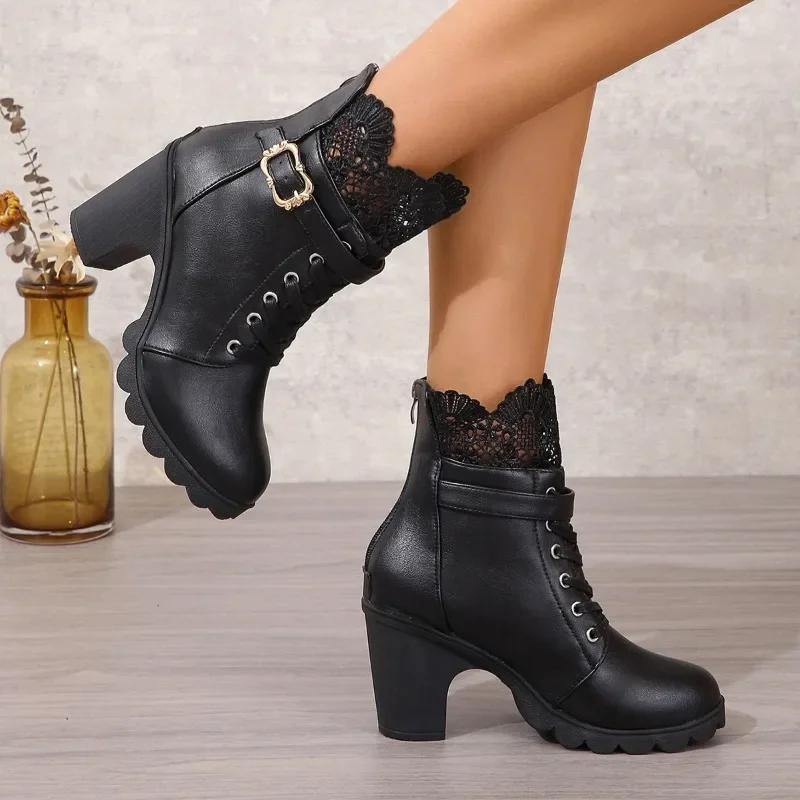 High Heels Ankle Women's Boots Pointed Toe Sexy Shoes for Women  New Back Zipper Classic Daily Boots Women Boots Botas
