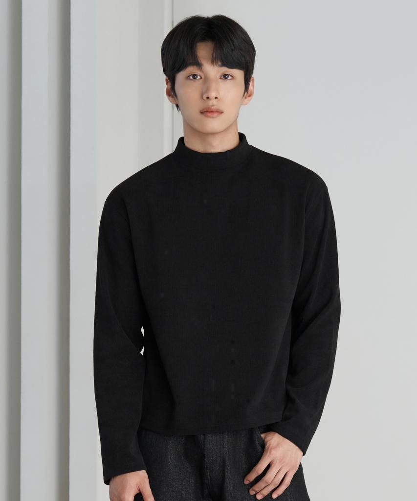 HYOJI 26 Fw Ribbed Mock Neck Crop T-Shirt (3 Colors)