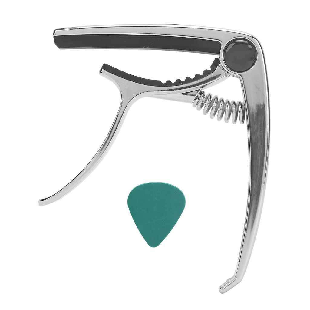 Guitar Capo 3 In 1 Multifunctional Zinc Alloy Rubber Pad Electric Guitar Capo with Pick for Banjo