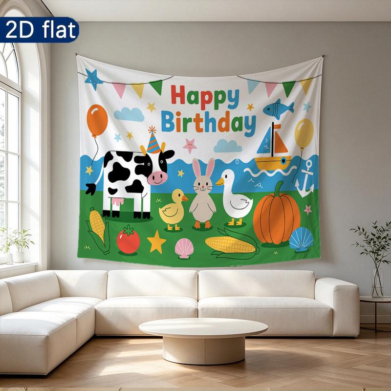 Party Backdrop Flat Banners Duck Rabbit Pumpkin Boat Bunting Celebrations Wedding Celebration Photo Booth Front Door Decor