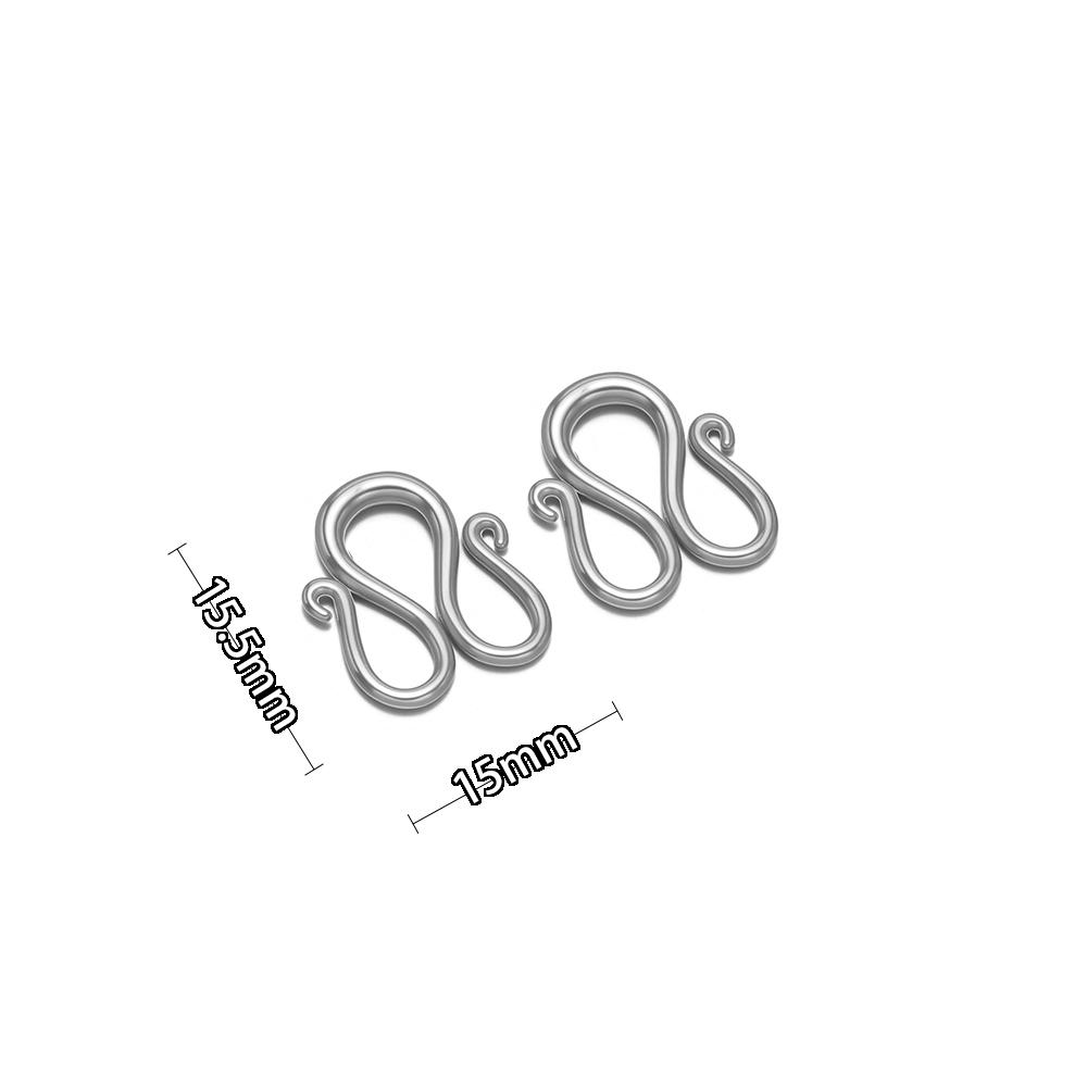 20pcs Stainless Steel W Shaped Clasps Hooks DIY Jewelry Making Bracelets Finding Necklace Pendant Accessories Anklets Supplies