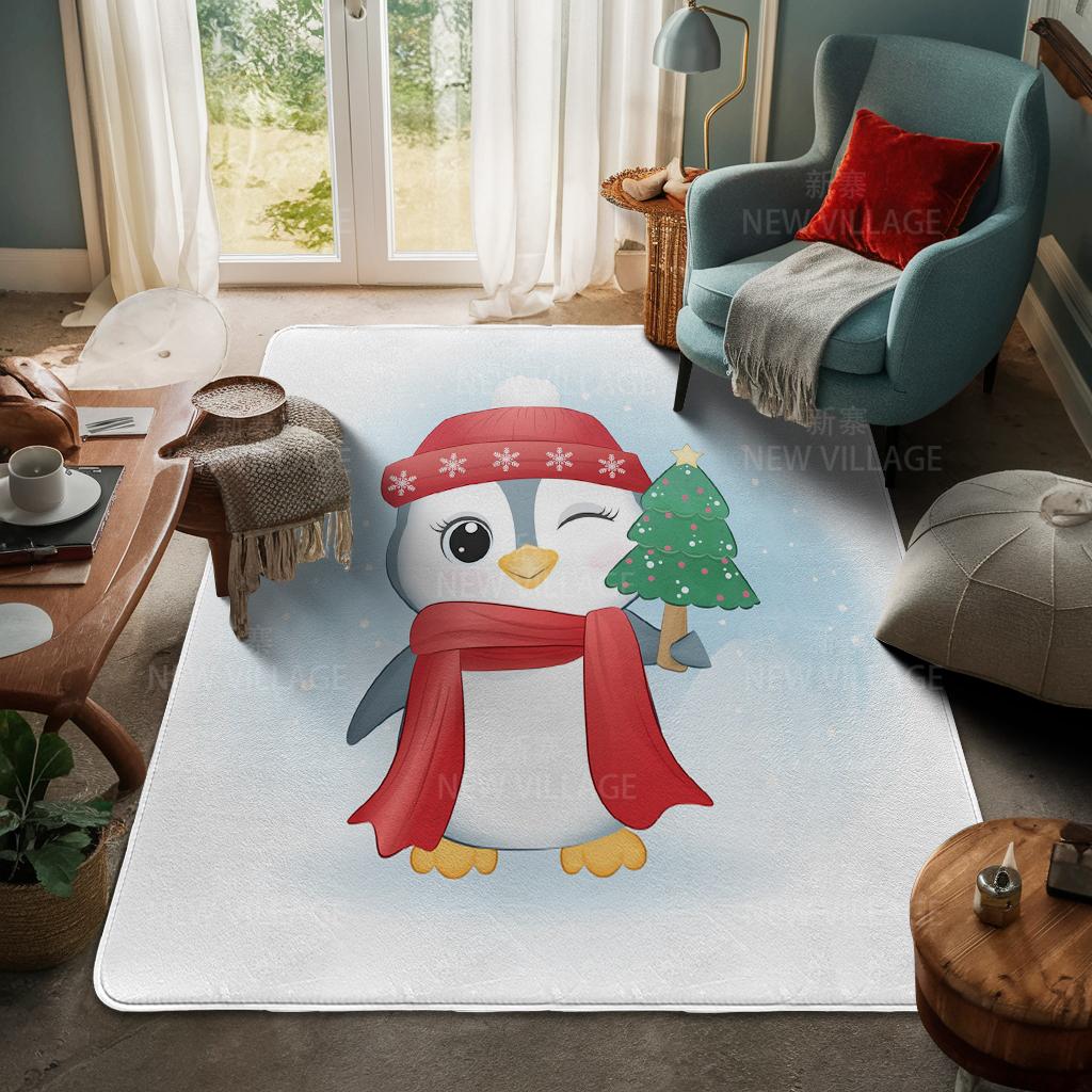 House Entrance Carpet Home Door Mat Living Room Bath Foot Bathroom Non-slip Water Absorption Rugs Bath Merry Christmas Winter