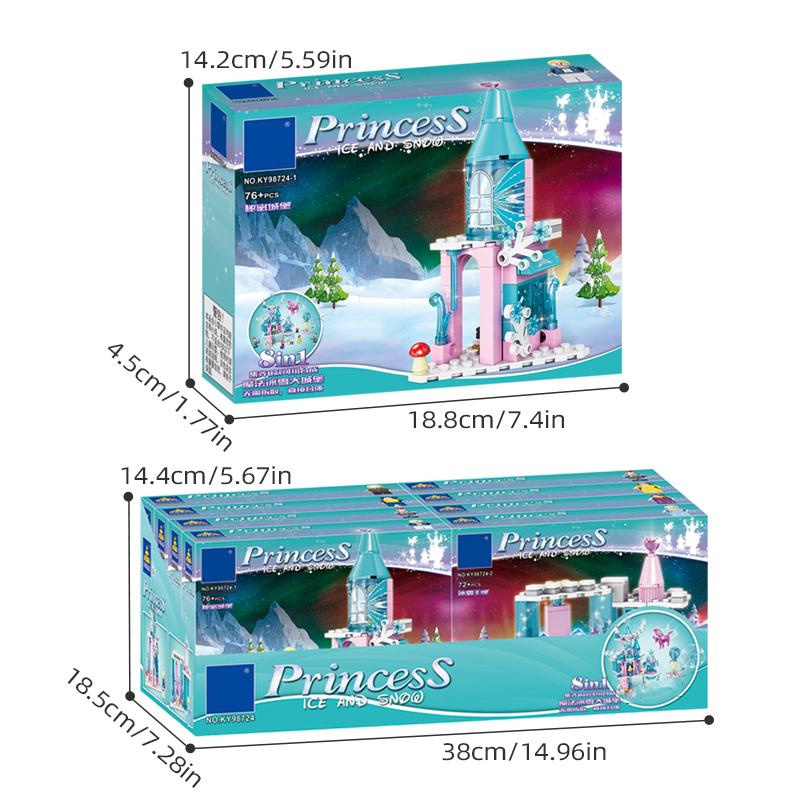 Non-Toxic Magic Ice Snow Castle Building Blocks Fairy Tale Princess Castle Diy Model Bricks City Street View Kids Diy Toys Holiday Gifts