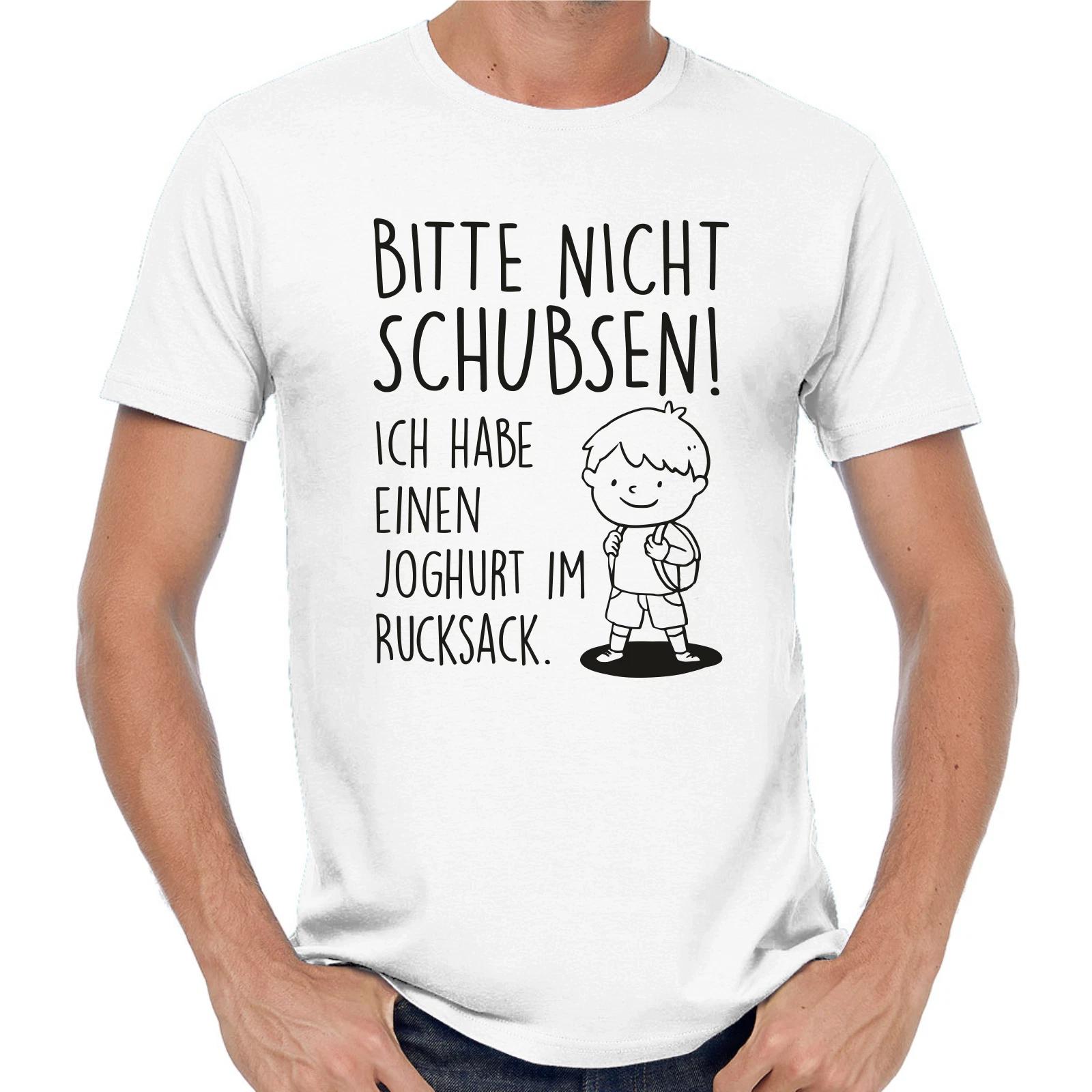 Men s and Women s T-shirts Please Don t Push I Have a Backpack Yogurt Fun M