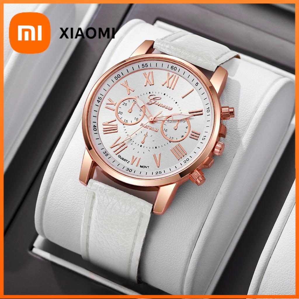 Xiaomi Fashion Leather Strap Women Quartz Wristwatch Ladies Casual Roma Dial Watch Reloj Mujer Girls Clock Gift (Without Box)