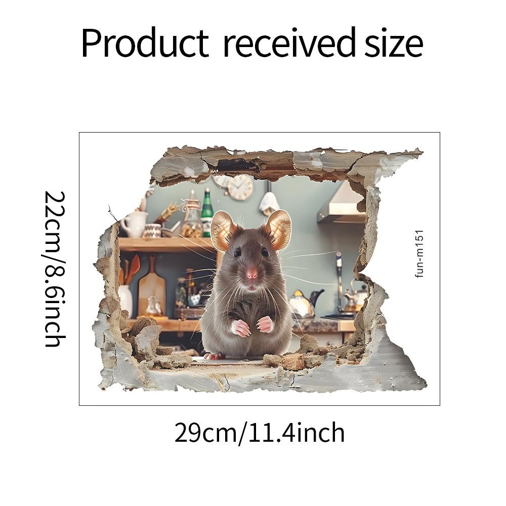 

Fun-m151 Сломанная стена крысиная нора туалет с ванной декоративные наклейки на стену для ванной комнаты 22*29CM/fun-m151