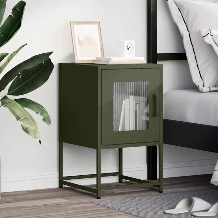VidaXL Table de chevet vert olive 36x39x60,5 cm acier laminé à froid, table d'appoint, armoire de lit, table d'appoint pour 853330