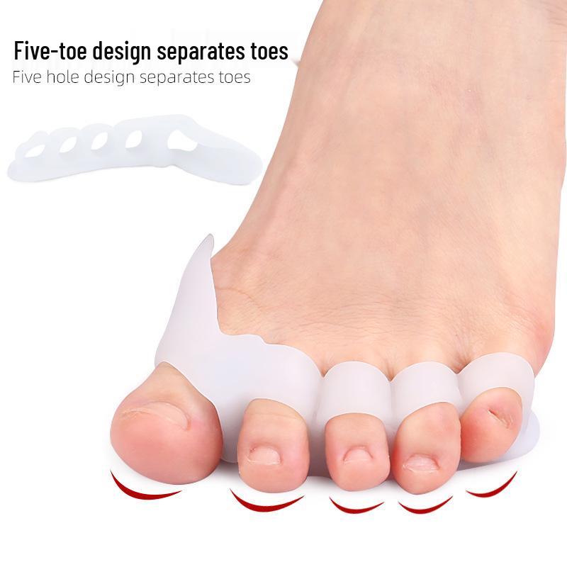 Silicone Bunion Corrector & Five-Hole Toe Separator for Overlapping Toes and Hallux Valgus