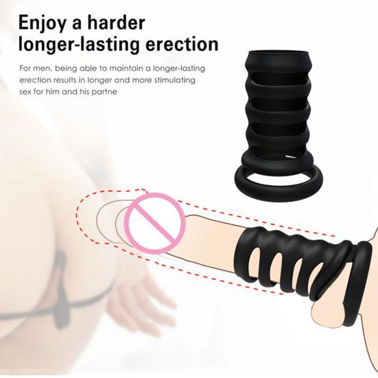 Penis Corrector Safe Longer-lasting Erection Silicone Delay Ejaculation Lock Ring for Male