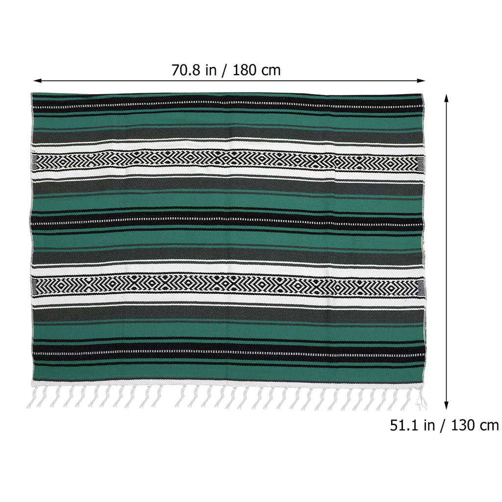 Mexican Blanket 130X180Cm Thick Soft Polyester Cotton Blend Vibrant Woven Sofa Bed Car Decor Yoga Mat Gift