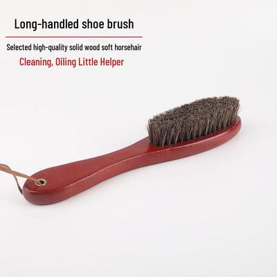 Horsehair Shoe Brush with Handle – Hangable Dust Removal Care Tool, Customizable with Logo.