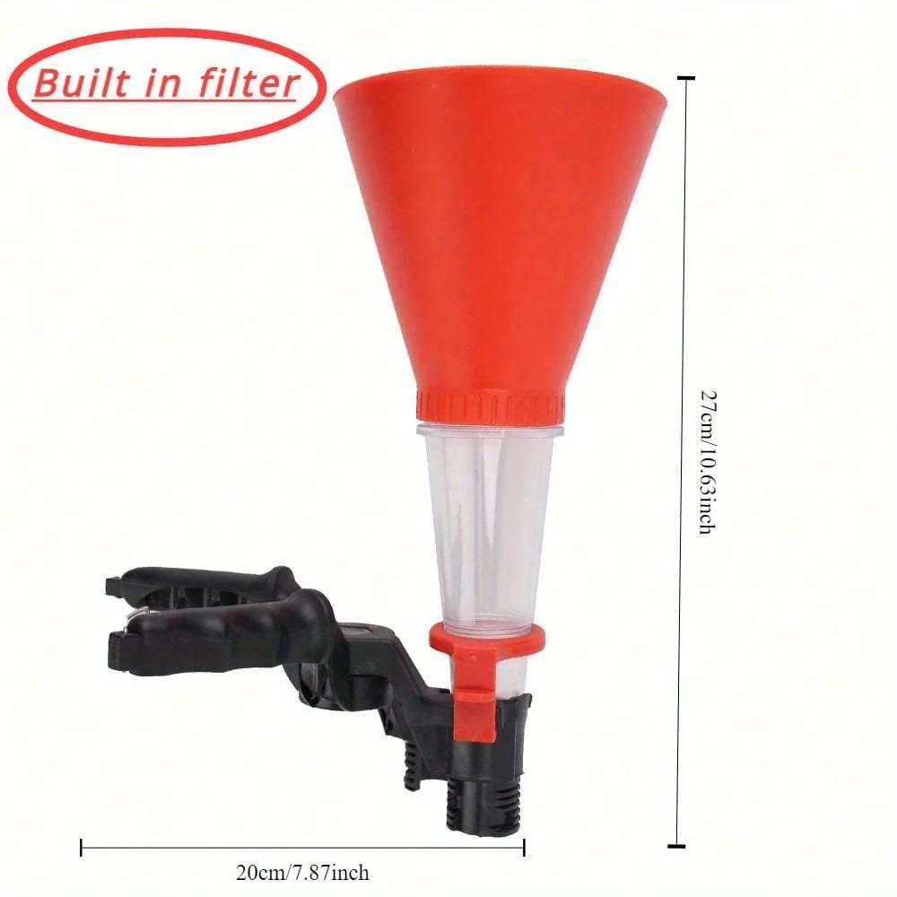 Auslaufsicherer Universal-Öltrichter - Flexibler PVC-Auslauf, Schnellspann-Design für saubere Flüssigkeitswechsel