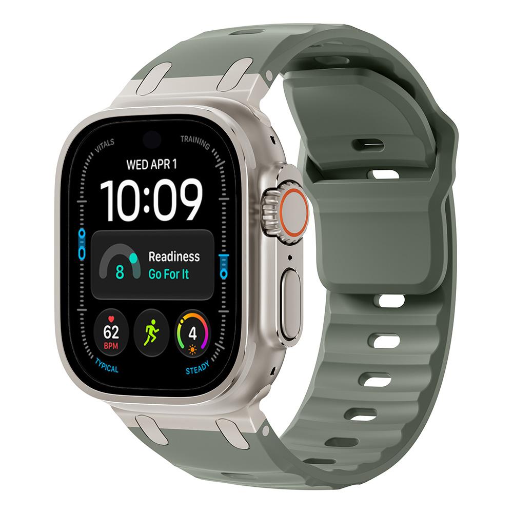 Sport Silicone Strap for Apple Watch Bands Ultra 4 3 49mm 44mm 45mm 46mm Metal Correas Bracelet iWatch Series 12 11 9 8 SE 10 7 3