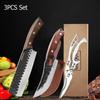 WXCOO 1~3pcs Kitchen Butcher Knife Set Hand Forged Stainless Steel Scissor Knives for Cooking Cutter Bone Chopper Chef Knife