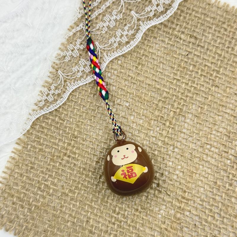 Japanese Brass Zodiac Omamori Bell Mizuoto Wind Chime Pendant For Bag Phone Purse