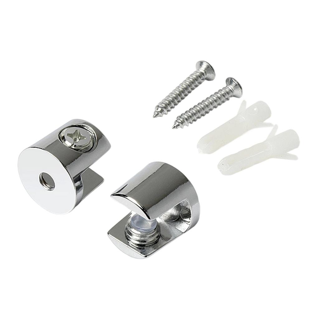 10Pcs Glass Shelf Support Clamp Brackets Clip Bathroom Mirror Tight Clip Holder Glass Brackets Flat Back Mount Holder
