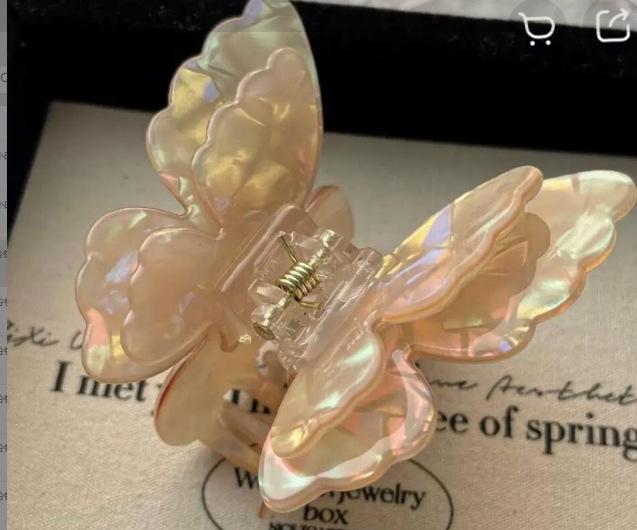 New Sweet Princess Butterfly Crab Hair Clips Colorful Fairy Butterfly Hair Claw Acetate for Women Hair Accessories