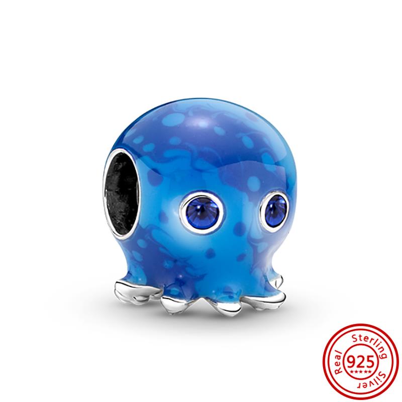 Fit Original Pantaro Charms Bracelet DIY Zircon 925 copper Blue Angel Wings Feathers Crown Star Moon Sun Clip Heart Shiny Beads