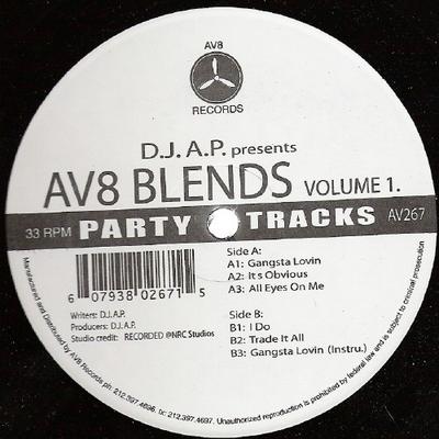 Disque 12 pouces DJ A.P. - AV8 Blends Vol.1 AV267 AV8 US Rap & Hip-Hop/R&B Occasion