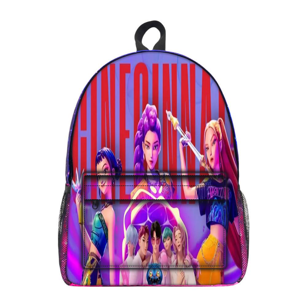 Kpop Demon Hunters Cartoon Pattern Oxford Cloth Student Backpack