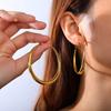 Exaggerated large circle earrings niche simple stud earrings plain circle personality versatile