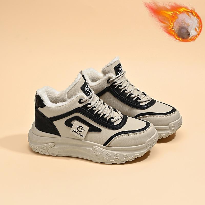 Thick-stitched High-top Dad Shoes, Women's Versatile Sports Shoes, Thick Cotton Boots, Short Boots