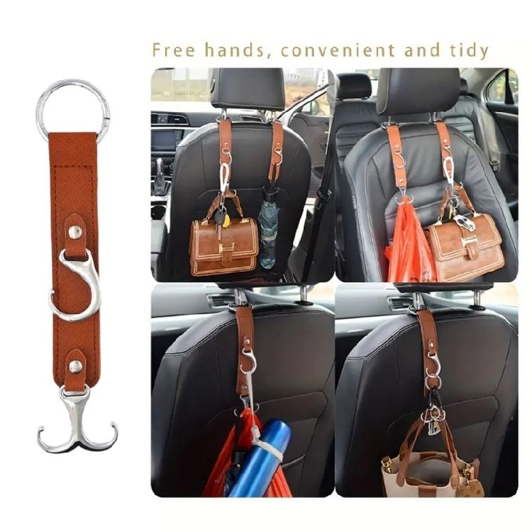 Instants Mount Car Back Hangers Leather Materials Storage Solution for Travel Accessory