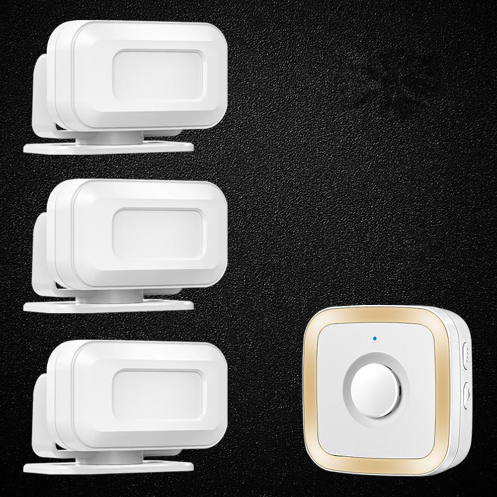 

M12 52 Musics Wireless Sensor Welcome Doorbell Shop Entry Detector Alarm with 3 Transmitter + 1 Receiver E