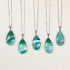 [COAI] COAI Line Green Agate Teardrop 925 Silver Necklace
