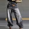 Jeans Damen Vintage Weite Hosen Denims Gewaschen Streetwear Patchwork Flicken Gerade Hosen Used Look Bodenlang 2026